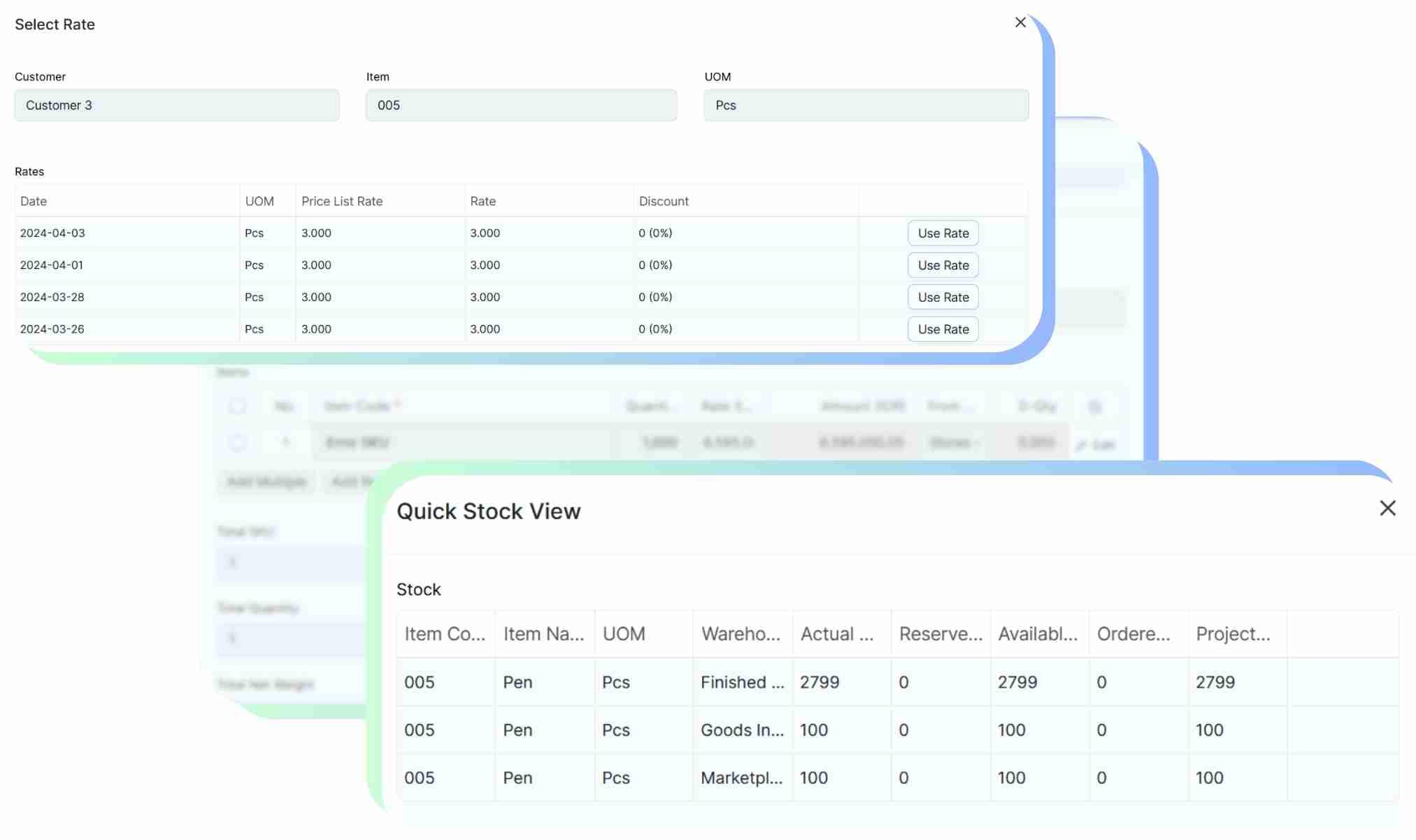 Quick Price & Stock View
